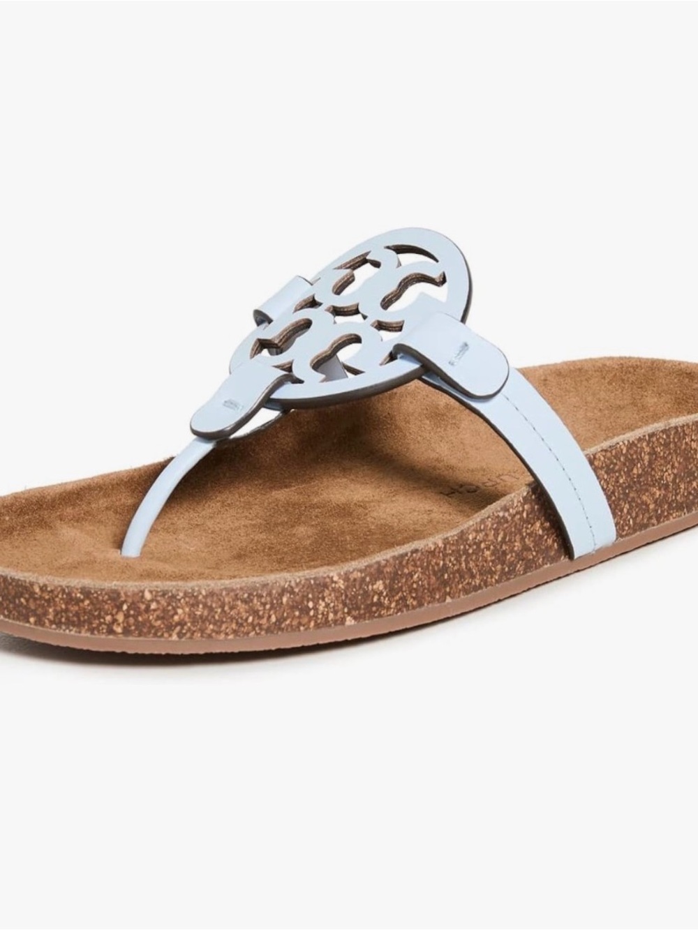 Tory Burch Women's Miller Cloud Sandals, Crisp Blue/Natural, 9.5 Medium US